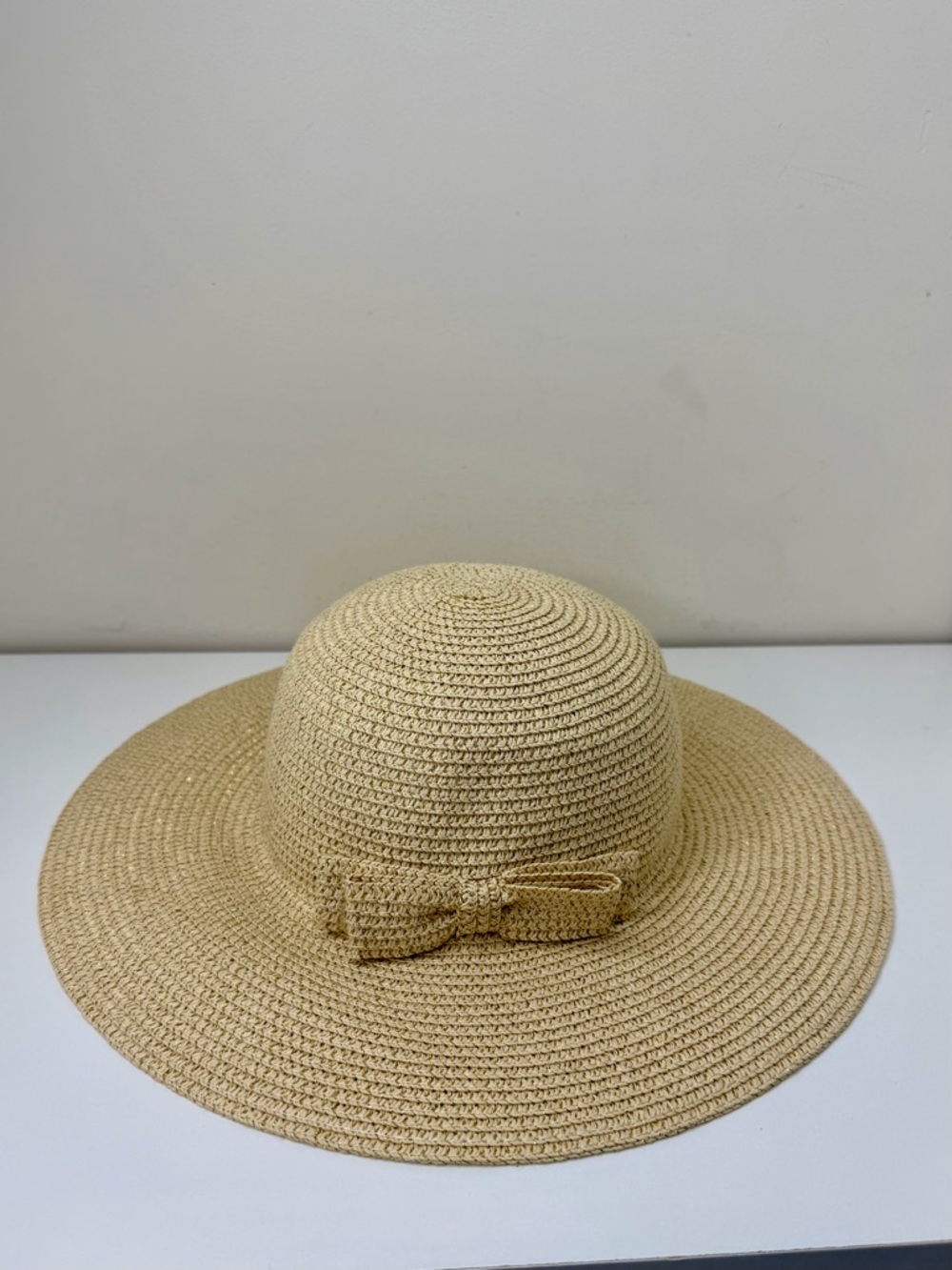 Janie and Jack Girls 2016 Resort Beige Gold Glitter Accent Sun Hat vacation 4-5 - Picture 2 of 8